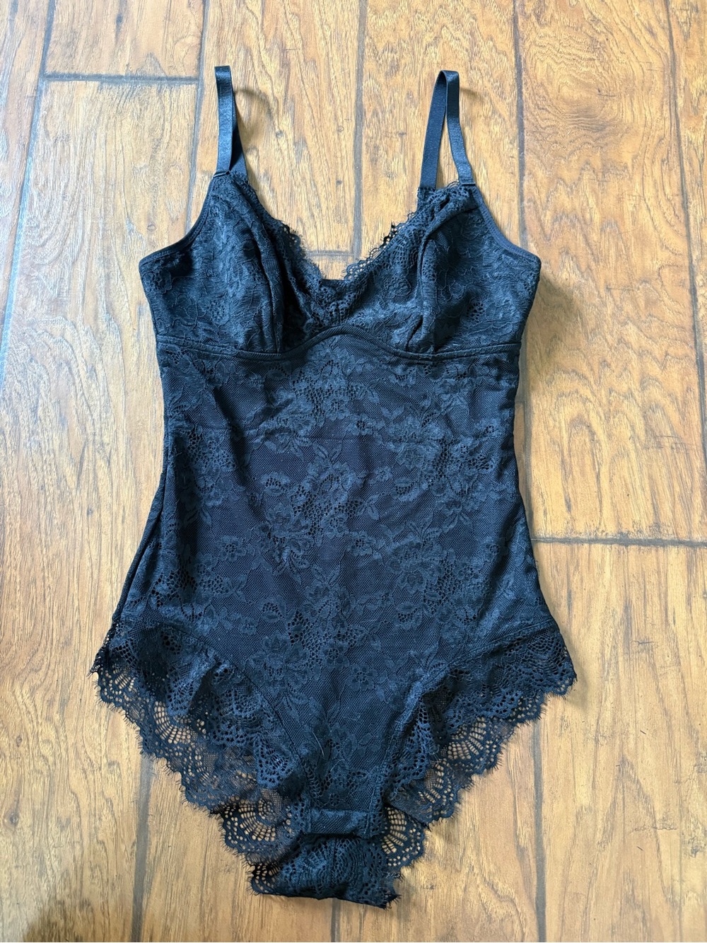 Source Unknown Black Lace Bodysuit Chemise